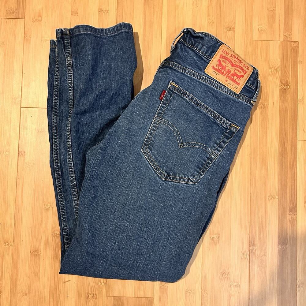 Levi's 514 Straight Leg Jeans Men's 31x32 Blue Denim Classic Fit Cotton Pants